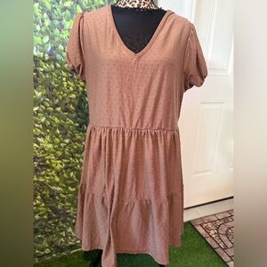 Elegant Brown V-Neck Dress 91